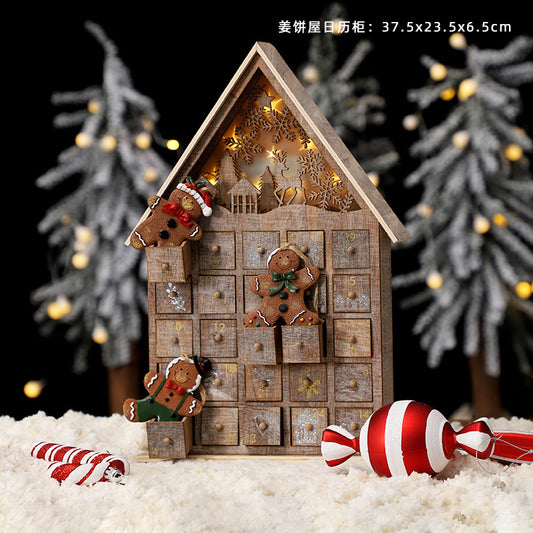 Calendario Navideño de Madera - Decoración Festiva