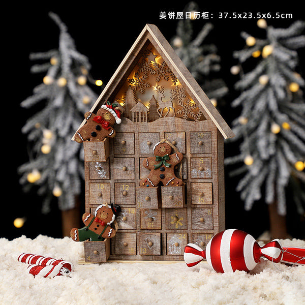 Calendario Navideño de Madera - Decoración Festiva