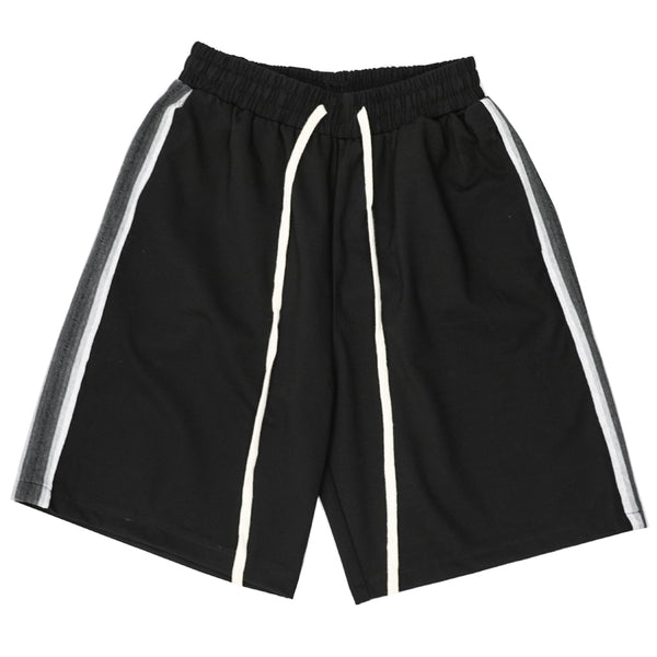 Shorts Holgados Hip-hop Urbanos Cinco Bolsillos Negro y Blanco - Image 3