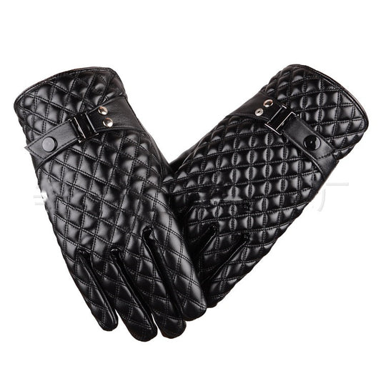 Guantes de Cuero Sintético Bordados con Pantalla Táctil para Conducir
