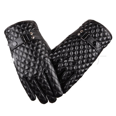Guantes de Cuero Sintético Bordados con Pantalla Táctil para Conducir