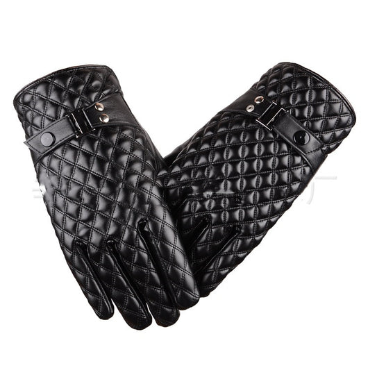 Guantes de Cuero Sintético Bordados con Pantalla Táctil para Conducir