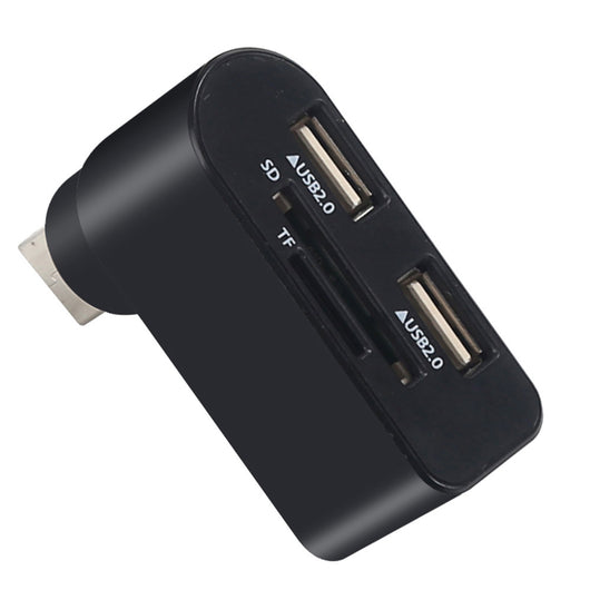Hub USB 2.0 Giratorio Multifunción con Lector de Tarjetas y 3 Puertos - Image 5