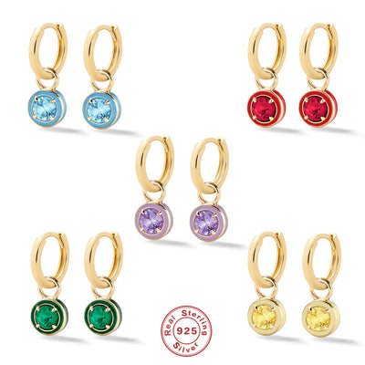 Aretes de Plata 925 con Cristales de Colores - Image 11
