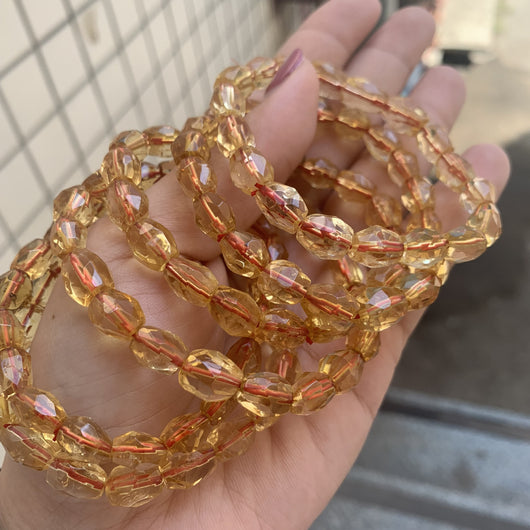 Pulsera de Cuarzo Citrino Facetado en Forma de Barril - Cristal Natural - Image 6