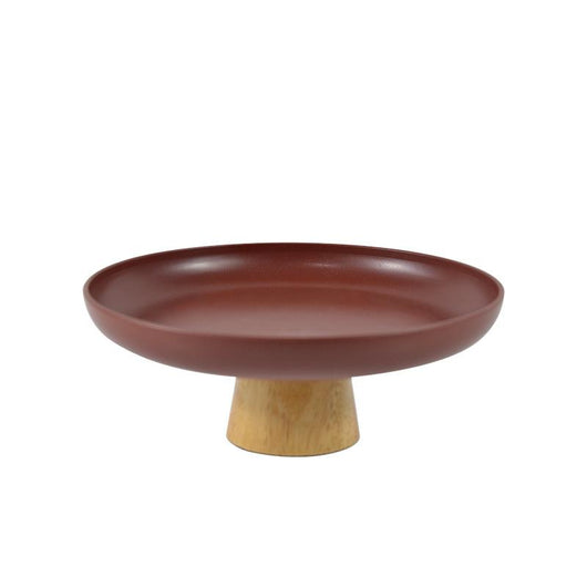Bandeja de Almacenamiento Redonda con Base de Madera Maciza para Escritorio - Image 17