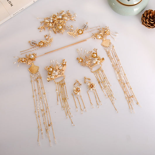 Juego Completo de Accesorios para Cabello Estilo Antiguo con Corona de Hada y Peineta Mariposa - Image 4