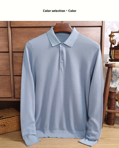 Camiseta Manga Larga de Seda Morera para Hombre - Básico Liso - Image 13