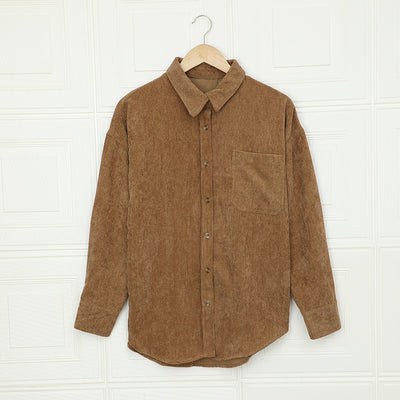 Camisa de Pana para Mujer con Solapa y Bolsillos - Image 10