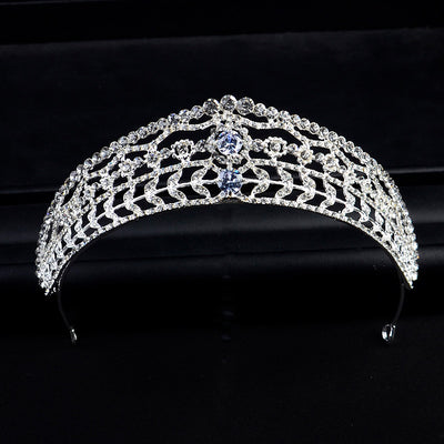 Tocado Nupcial Barroco Coreano con Diamantes para Boda - Image 4