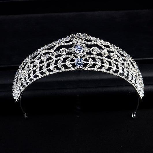 Tocado Nupcial Barroco Coreano con Diamantes para Boda - Image 4
