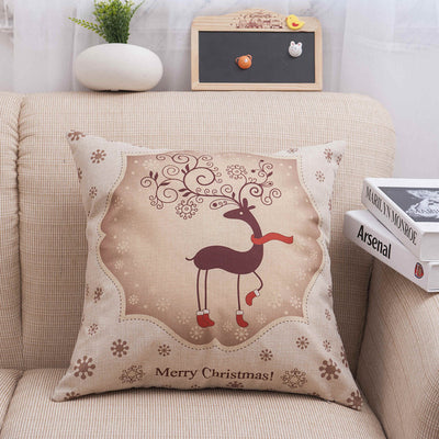 Funda de Almohada de Lino Estampada con Diseño Navideño Creativo y Elegante - Image 3