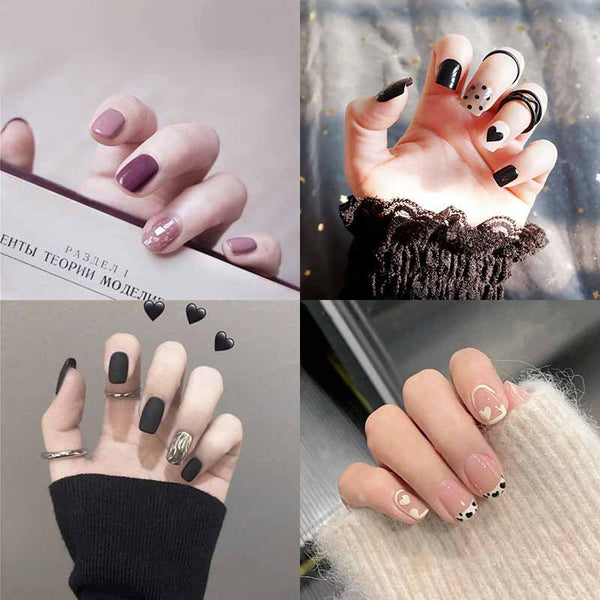 Uñas Postizas Azules con Diseño Graffiti - Efecto Profesional Duradero