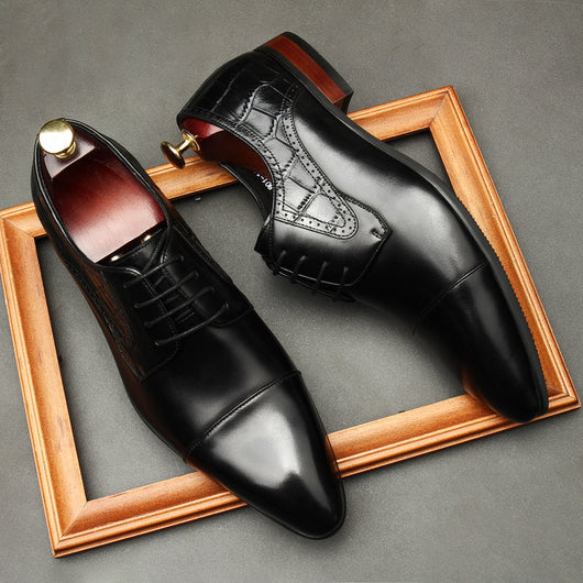 Zapatos Formales de Cuero para Hombre con Doble Articulación - Versión Europea - Image 6
