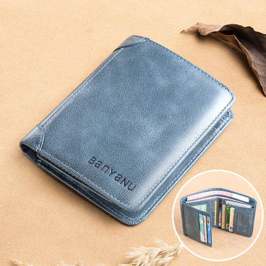 Billetera Vertical Tri-fold de Cuero Mate para Hombre - Image 13