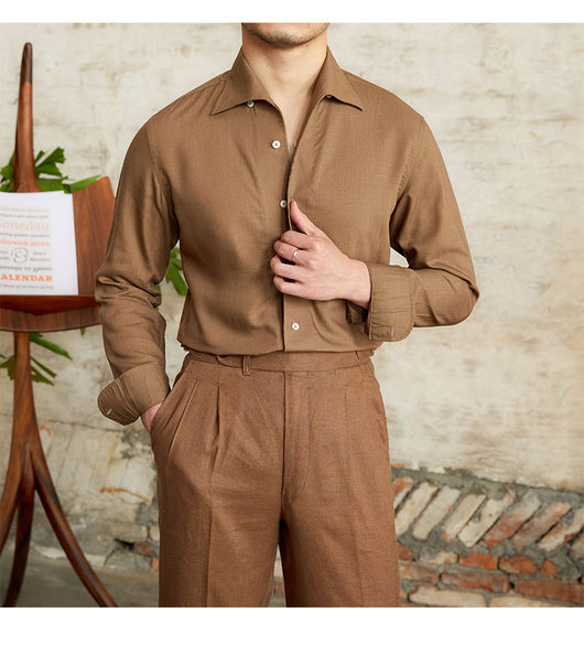 Camisa Británica de Cuello Clásico Manga Larga para Hombre - Image 6