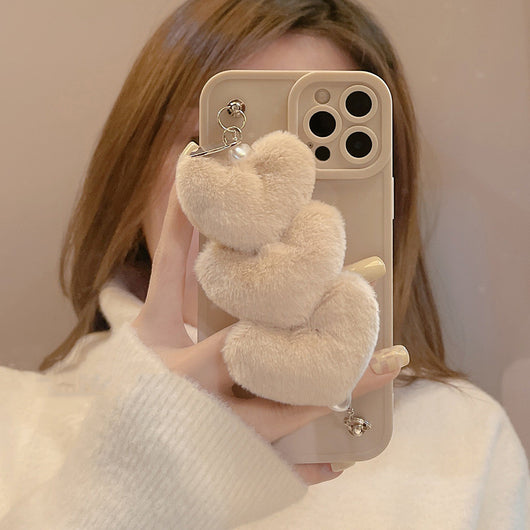 Funda Corazón Suave para Teléfono con Pulsera de Silicona