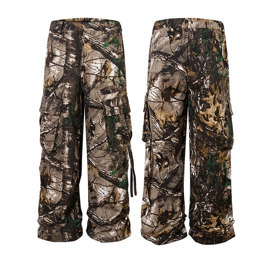 Pantalones Cargo Camuflaje Ramas Estilo Retro