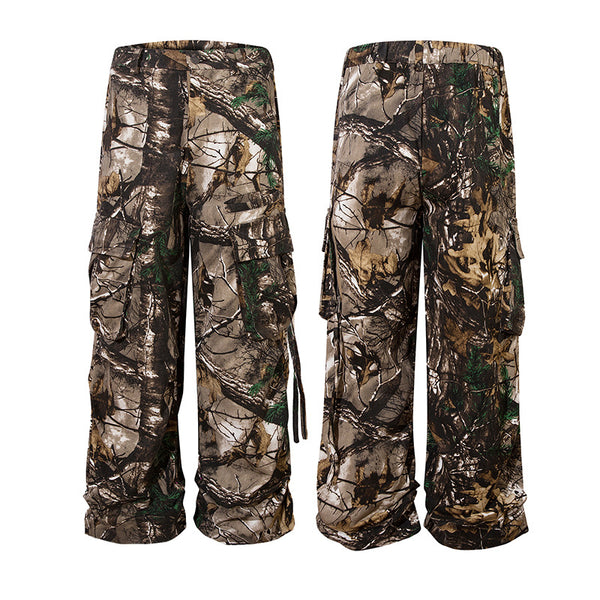 Pantalones Cargo Camuflaje Ramas Estilo Retro