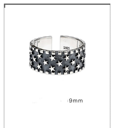 Anillo de Plata Pura con Estrella de Cinco Puntas para Hombre y Mujer - Image 5
