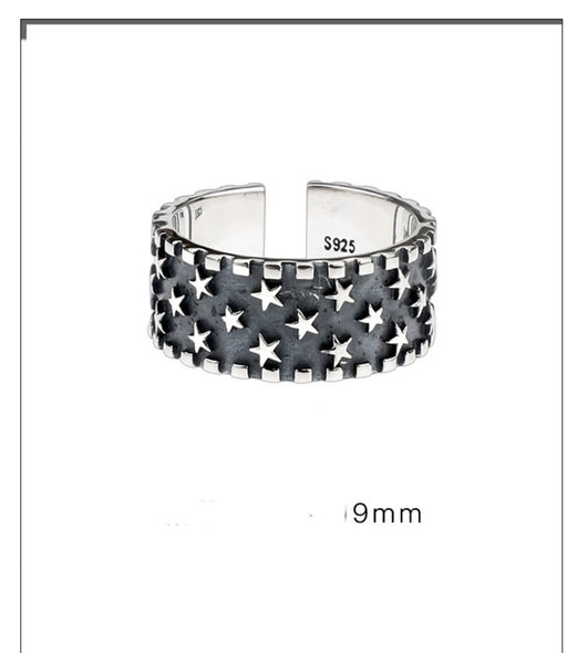 Anillo de Plata Pura con Estrella de Cinco Puntas para Hombre y Mujer - Image 5