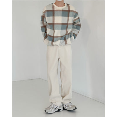 Sudadera Cuadros Texturizada para Hombre - Corte Holgado Manga Larga - Image 11