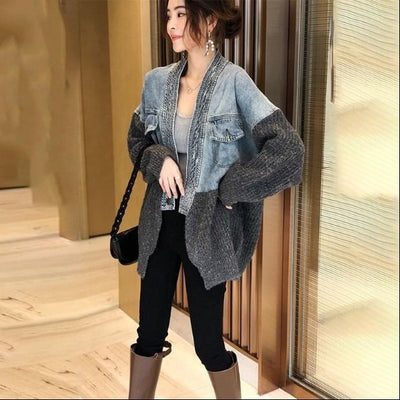 Cardigan de Punto con Costuras de Diseño para Mujer - Image 8