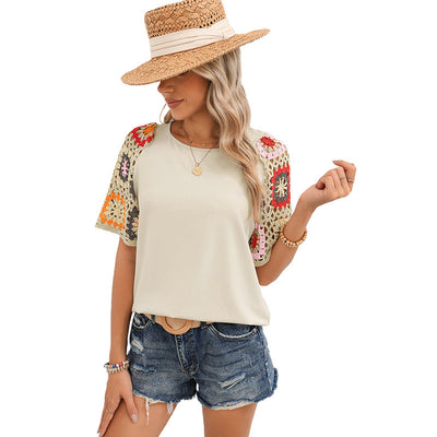 Blusa Tejida Casual Versátil de Manga Corta - Image 6