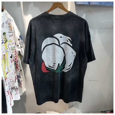 Camiseta Hombre Estampado Letras Algodón Suelta Moda Urbana Manga Corta - Image 7