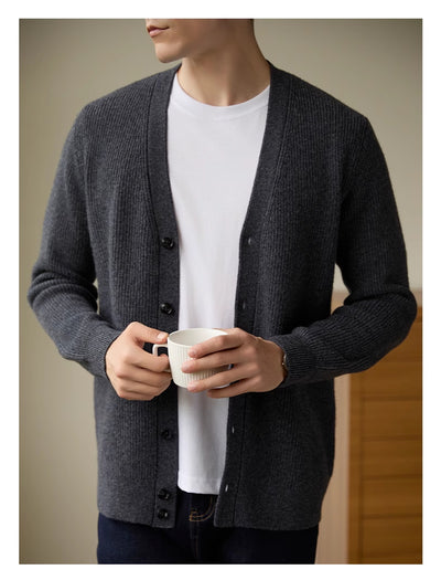 Cardigan de Lana Tejido Cuello V Casual Hombre Otoño Invierno - Image 12