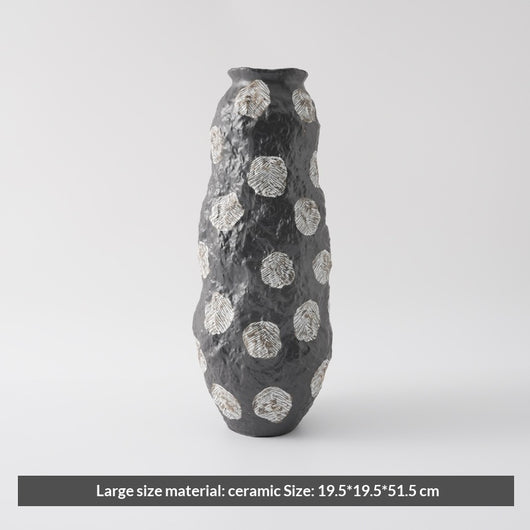 Florero de Cerámica Pintado a Mano Estilo Wabi-sabi Negro - Image 22