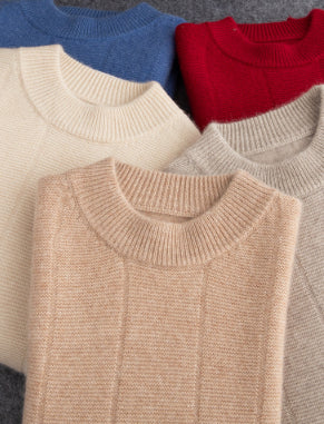 Suéter de Cachemira para Hombre Invierno - Cuello Redondo Rayas Doble Grosor - Image 15