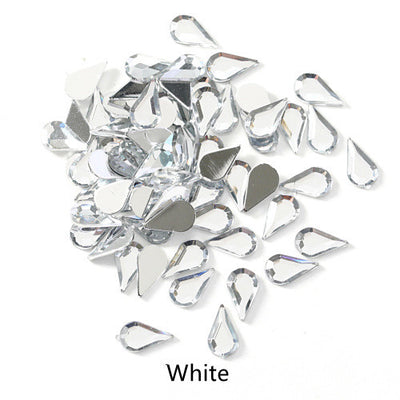 Parches de Diamantes para Uñas - Gotas de Agua Acrílicas con Base Plana