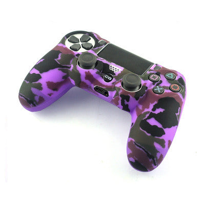 Bright yellow silicone protective cover for a PS4 controller, featuring black buttons and colored action symbols. - Image 49