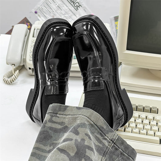 Zapatos de Cuero Estilo Británico con Suela Gruesa - Comodidad Hong Kong para Primavera y Otoño - Image 2