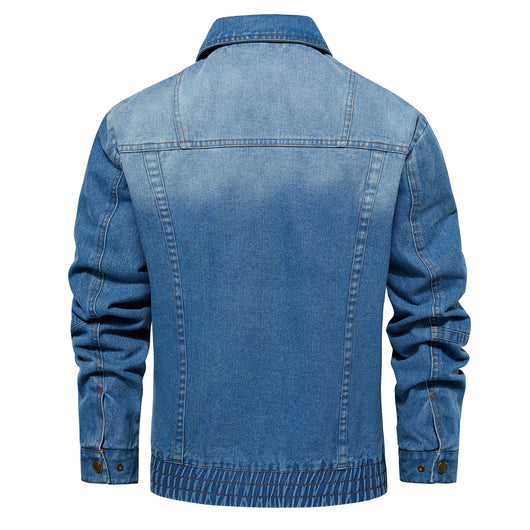 Chaqueta Vaquera para Hombre - Diseño Multi-Bolsillos, Abrigo Primavera Otoño - Image 3