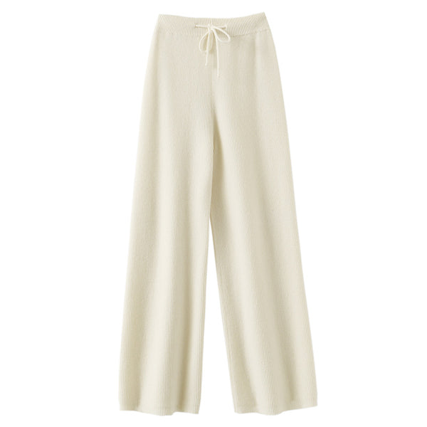 Pantalones de Lana Cintura Alta Relajados de Corte Recto - Image 7