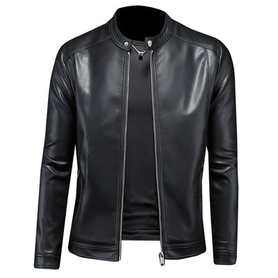 Chaqueta de Cuero Motociclista Slim Fit para Otoño Invierno - Image 9