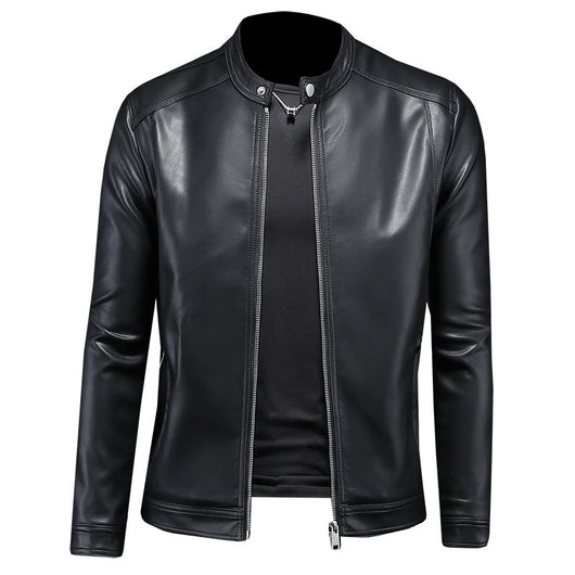 Chaqueta de Cuero Motociclista Slim Fit para Otoño Invierno - Image 9
