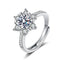 Women's Niche Snowflake Moissanite 925 Sterling Plateado Ring 1carat Moissanite