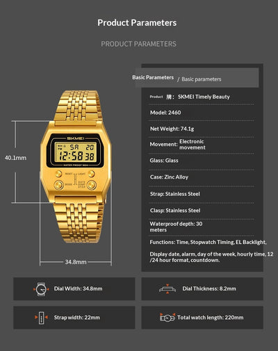 Reloj Digital Minimalista Retro Resistente al Agua para Hombre - Image 10