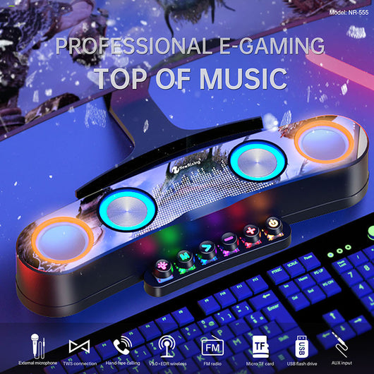 Parlante Gaming Bluetooth Colorido para Escritorio con LED - Image 10