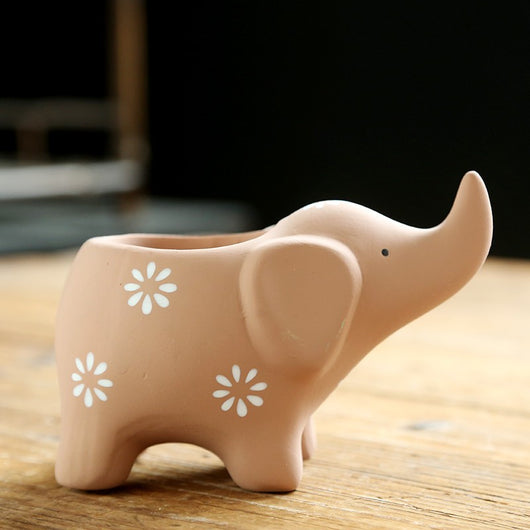 Maceta Decorativa de Cerámica con Diseño de Elefante para Suculentas - Image 8