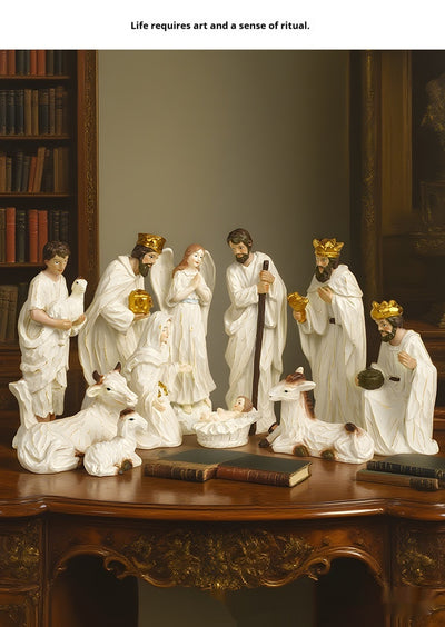 Juego de 11 Adornos Navideños Religiosos en Resina - Image 8