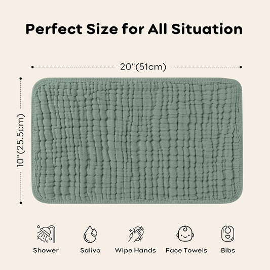Paños para Eructar Muselina de Algodón - Pack de 6 Piezas Grandes 25x50cm, Súper Suaves y Absorbentes para Bebés - Image 2