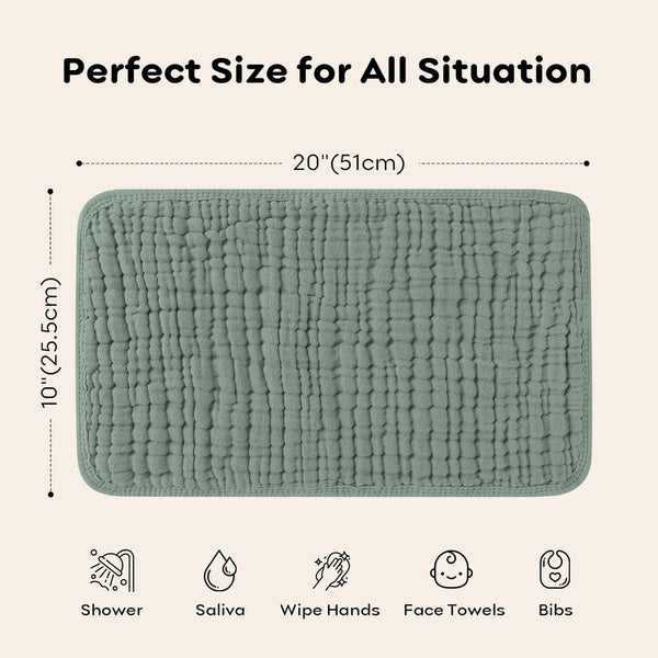 Paños para Eructar Muselina de Algodón - Pack de 6 Piezas Grandes 25x50cm, Súper Suaves y Absorbentes para Bebés