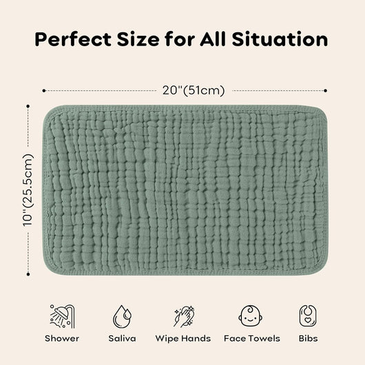 Paños para Eructar Muselina de Algodón - Pack de 6 Piezas Grandes 25x50cm, Súper Suaves y Absorbentes para Bebés - Image 2