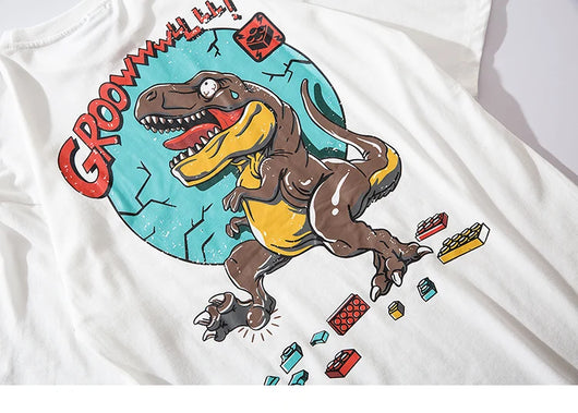 Playera de Moda Urbana con Estampa de Dinosaurio - Manga Corta - Image 12