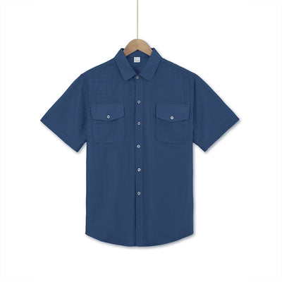 Camisa Suelta de Solapa Lisa para Hombre - Estilo Casual Festivo - Image 38