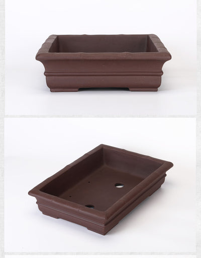 Maceta Rectangular de Cerámica Púrpura Artesanal - Drenaje Óptimo para Plantas - Image 13